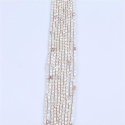 China Wholesale Natural Freshwater Rice Shape Cheap Pearl 3-4mm Real Freshwater Pearl Strands for sale