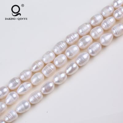 China Wholesale Farm A Pearl Bracelet Natural White Rice Shape Freshwater Beads Strands For Jewelry Making for sale