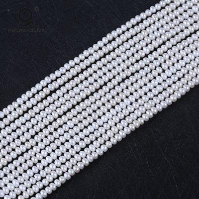 China Wholesale A Grade 4-5mm Freshwater Flat Button Pearl Freshwater Pearl Strand for sale