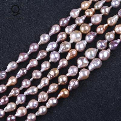 China Natural Pink Purple Freshwater Pearl Edison Shape Freshwater Pearl Beads Holder String for sale