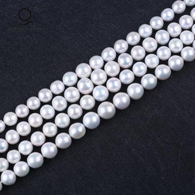 China Natural White String Edison Shape Freshwater Pearl Beads Perfect Round AA Freshwater Pearl 12-16mm Strand For Necklace for sale