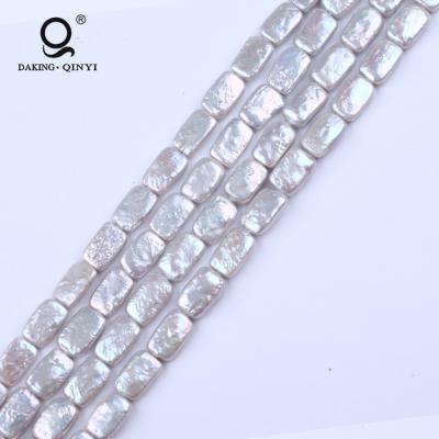 China Freshwater Pearl Rectangle Shape Real Natural Freshwater Pearl Beads String for sale