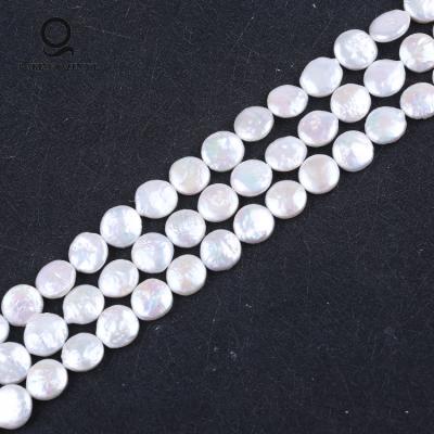 China Jewelry Set 13-14mm Fashion Natural White Freshwater Coin Shape Loose Pearl For Sale for sale