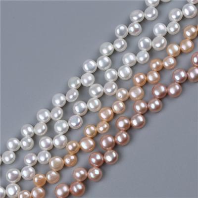 China Freshwater Pearl 3a Grade 7-8mm Button Pearls White Color Natural Freshwater Loose Pearl For Jewelry Accessories for sale