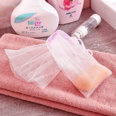 China Household Foam Detergent Face Cleanser PE Mesh Face Cleanser Quick Bubble Pull Rope Soap Mesh Bag for sale