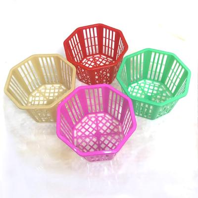 China Agriculture octagon multi-use plastic pore strawberry basket+L36cm mesh bag/net bag+big plastic clips for sale