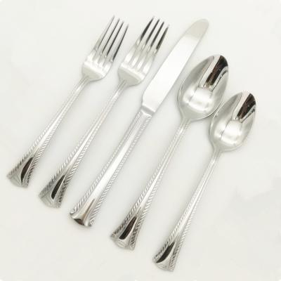 China Sustainable high class stylish cutlery set stainless steel with distintive handle for sale