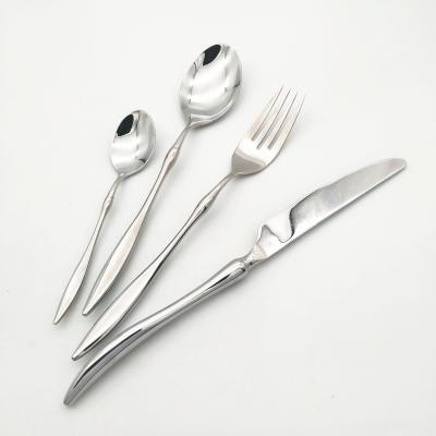 China Sustainable high quality small moq silver stylish cutlery set stainless steel for sale