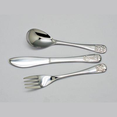 China BA047 Kids Stainless Steel Sustainable Flatware / Cutlery With Cute Cartoon Design for sale