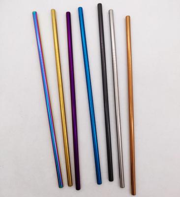 China Low MOQ Eco-friendly Portable Titanium Metal Straw Stainless Steel With Brush For Restaurant Home Gift Travel for sale