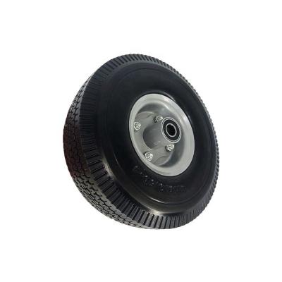 China Low Price Hand Truck Tire Trolley Construction Hand Truck Flat Wheel 4.80/4.00-8 Solid PU Foam Flat Free Tire for sale