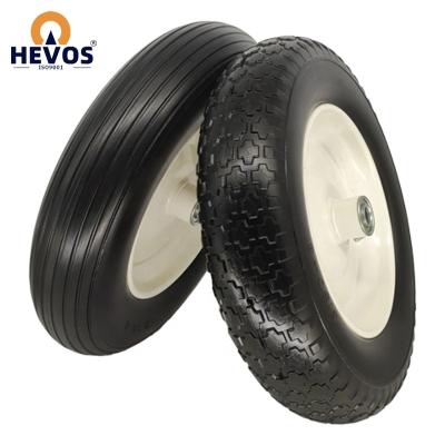 China Flat Free Wheelbarrow Polyurethane Wheels PU Foam Wheel Customizable Rubber Wheel Standard Solid Hand Cart for sale