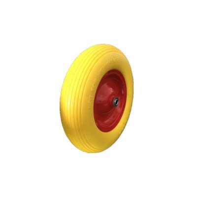 China Pneumatic Colorful PU Foam Wheel Puncture Proof Solid Caster Used For Wheelbarrow Tires For Hand Truck for sale