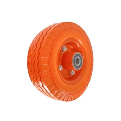 China PU Foam Flat Free Wheel Polyurethane Heavy Duty Tire For Hand Truck Trolley for sale