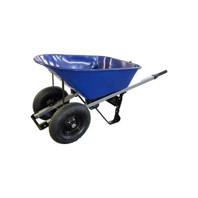 China Metal Double Wheels Heavy Duty Wheelbarrow For Construction for sale