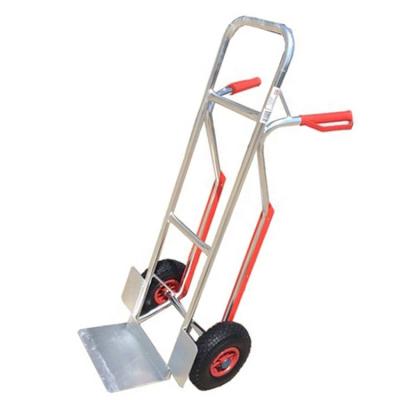 China Stainless Manufacture Durable Hand Truck Trolley 200kg Pneumatic Wheel For Goods Transportation Silver Color Painting for sale