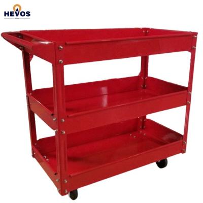 China Durable Three Tray Mechanic Utility Cart Storage Cart Shelves Tool Trolley Cart for sale