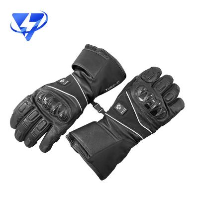 China Hot Sale Winter Waterproof Heated Hunting Gloves Windproof Camouflage Men Winter Electric Leather Heated Ski Gloves for sale