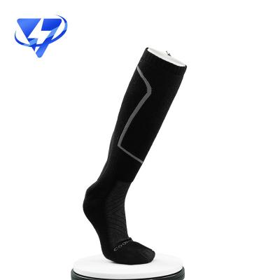 China Sports Fashion Premium Quality Heated Socks For Men Safety Rechargeable Heating Thermal Sock With Gift Box Package for sale