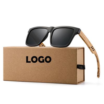 China Fashion Sunglasses 2022 Fashion New Customized LOGO Temple Sunglasses OEM Retro Men's Square Sunglasses Wooden Polarized Sunglasses Bamboo for sale