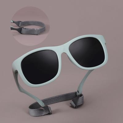 China 2022 0-36 Months Fashion Baby Sunglasses Children's Sunglasses Glass Frame Custom Outdoor Cute Soft Silicone Strap Kids Summer for sale