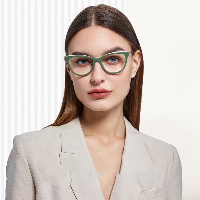 China Metal Transparent Optical Eyeglass Frames Glasses Wholesale Reading Glasses Shape Retro Light Anti-blue Cat Eye Glasses for sale