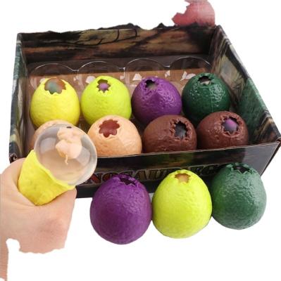 China Rubber Novelty Squeeze Toys Squeeze Exhale Funny Dinosaur Egg Venting Ball Decompression Novelty Toy for sale