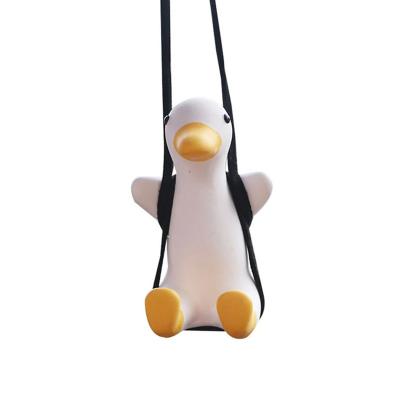 China Cute/Cartoon Aromatherapy Little Duck Charm Car Duck Swing Car Inner Wrap Cute Bubble Charm Mirror Charm Car for sale