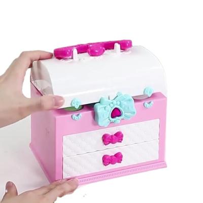 China Mini Children's Cosmetics Girl's Play House Toys Stylish Illusion Treasure Box Hand Held Set for sale