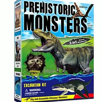 China Improve Ability Practical New Product Educational Science and Education Simulation Toy Tyrannosaurus Pterosaur Ichthyosaur Archaeological Excavation Set W for sale