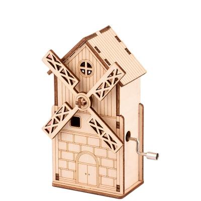 China Wooden three-dimensional handmade music box diy music box/puzzle custom of the voice children's educational toys for sale