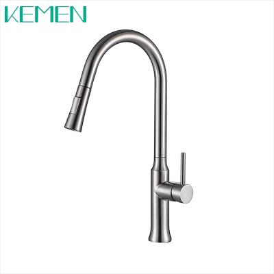 China Contemporary High Quality SUS304 Single Handle Kitchen Faucet Flexible Hose Pull Down Mixer Tap for sale