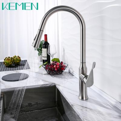 China Contemporary Wholesale Kitchen Sink Mixer Tap 304 Stainless Steel Pull Down Sprayer Kitchen Shower Faucet for sale