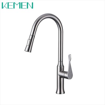 China Contemporary Hot And Cold Water Commercial Kitchen Faucet 304 Stainless Steel Pull Down Kitchen Faucet for sale