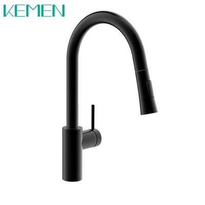 China Contemporary Contemporary Matte Black Stainless Steel Kitchen Faucets Pull Down Kitchen Sink Faucets for sale