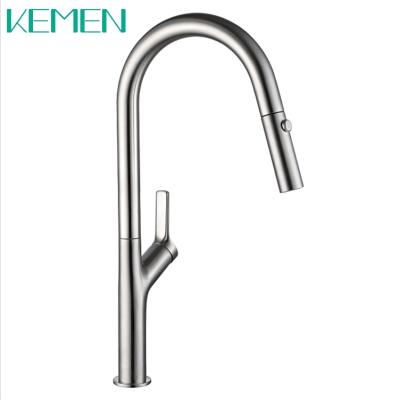 China Modern High Quality Hot Cold Cold Kitchen Faucet 304 Stainless Steel Water Faucet Lead Free Pull Down Sprayer for sale