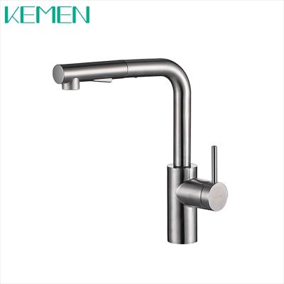 China Pull Out Hot And Cold Water Single Handle Faucet Sink Mixer Kitchen Taps 304 Stainless Steel Pull Out Kitchen Faucet for sale