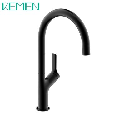 China Modern 304 Stainless Steel Kitchen Faucet Matte Brushed Black Color 360 Rotating Cold And Hot Kitchen Faucet Mixer for sale