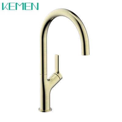 China Modern New Product 304 Stainless Steel Kitchen Taps Brushed Gold Faucet Series Faucet Mixer Tap for sale