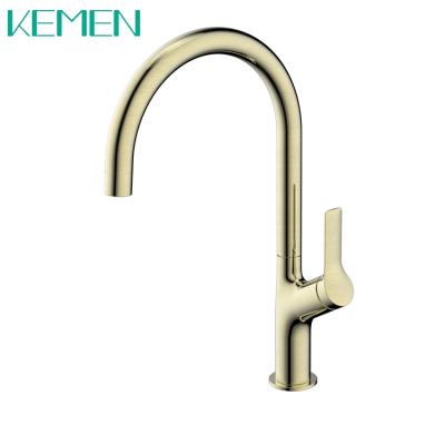 China 304 Stainless Steel Modern Single Tap Hot And Cold Water Mixer Taps Kitchen Faucet Gold for sale