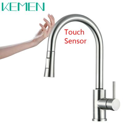 China Hot Selling Smart Sense Faucets Amazon SS 304 Automatic Deck Mounted Single Handle Touch Sensor Pull Down Mixer Kitchen Faucet à venda