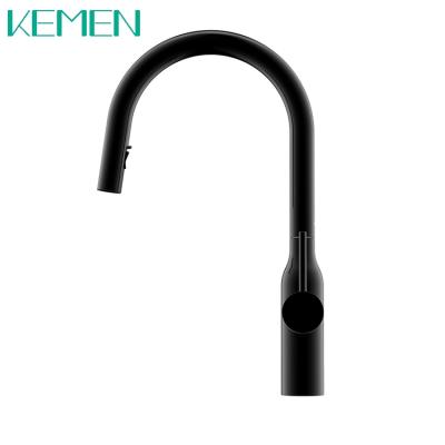 China Modern Professional Outlet 304 Stainless Steel Pull Down Kitchen Mixer Taps Matte Black Kitchen Faucet for sale