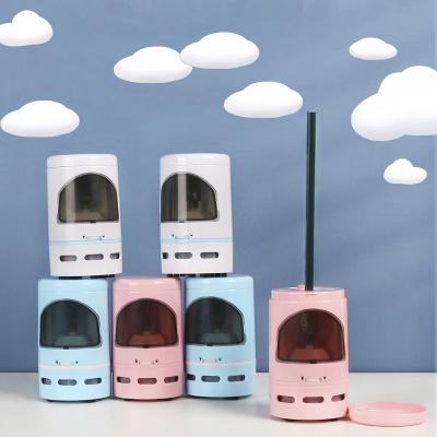 China School Desk Cute Candy Color Plastic Pencil Sharpener With Desktop Vacuum Cleaner For Student for sale