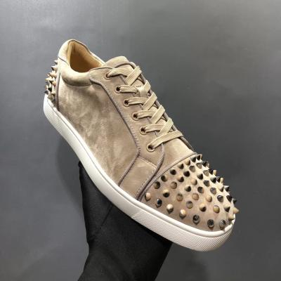 China New Fashion Trend Mens Casual Shoes Designer Leather Sneakers Fashion Style Rivet Shoes for sale