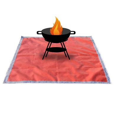 China Factory Wholesale 60*67 Inch Rectangle Reusable Fire Stocked Pit Grill Mat Outdoor Large Under Floor Protector Mat for sale