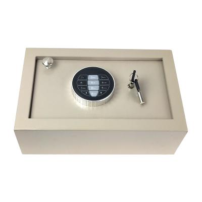 China Measurement Heavy Steel Top Opening Biometric Fingerprint and Code Security Optional Drawer Pistol Mini Home Safe Box for sale