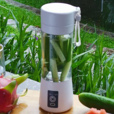 China Eco-friendly Smoothie Blender Rechargable Mini Juicer Blender 380ml 6 Blades USB Gym Bottle Blender for sale