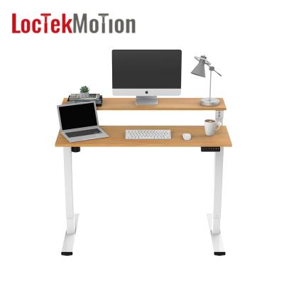 China Single-motor adjustable two-stage electric height switch adjustable (height) desk with adjustable back surface for two people Loctek ET114F-4824 for sale