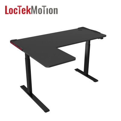 China Single-Motor Adjustable L-Shaped Electric Height (Height) Adjustable PC Gaming Desk LoctekMotion GET116L-L for sale