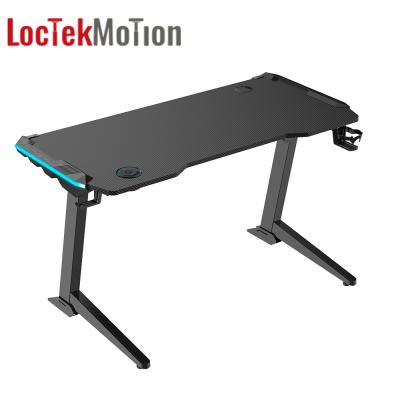 China Single-Motor Adjustable Stylish Angled Electric Standing Height Standing Gaming PC (Height) PC Desk with RGB Lighting LoctekMotion GET119X-L for sale